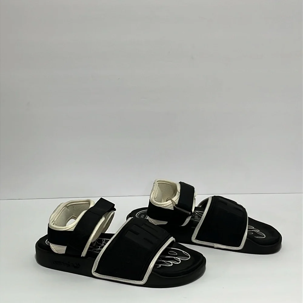 “NEW” ADIDAS Adilette 2.0 Pharrell‎ Collab Black/White HU Sandals Sz 8